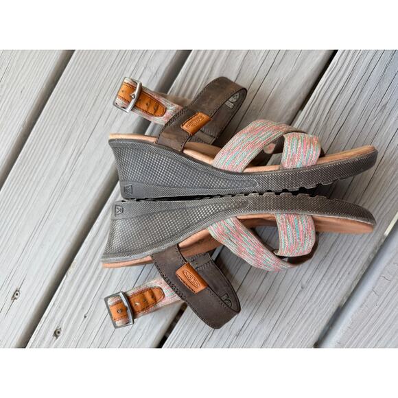 Keen Womens Skyline Wedge Sandals Ankle Strap Buckle Leather Boho Gorpcore - Picture 4 of 8